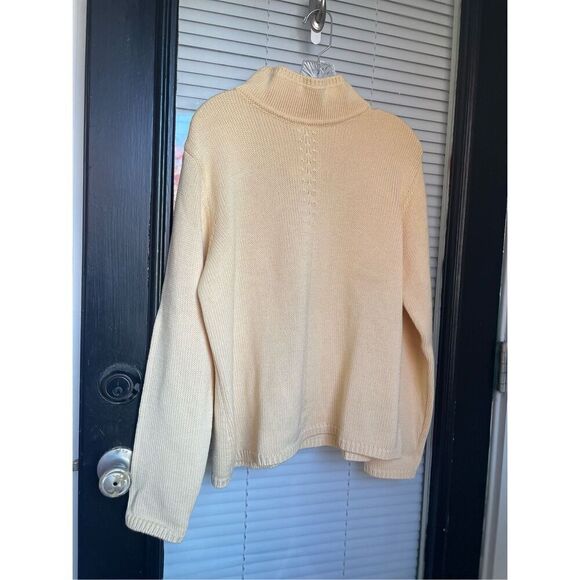NWT Talbots Mock Neck Long Sleeve Wool Blend Sweater Yellow XL - Picture 8 of 10